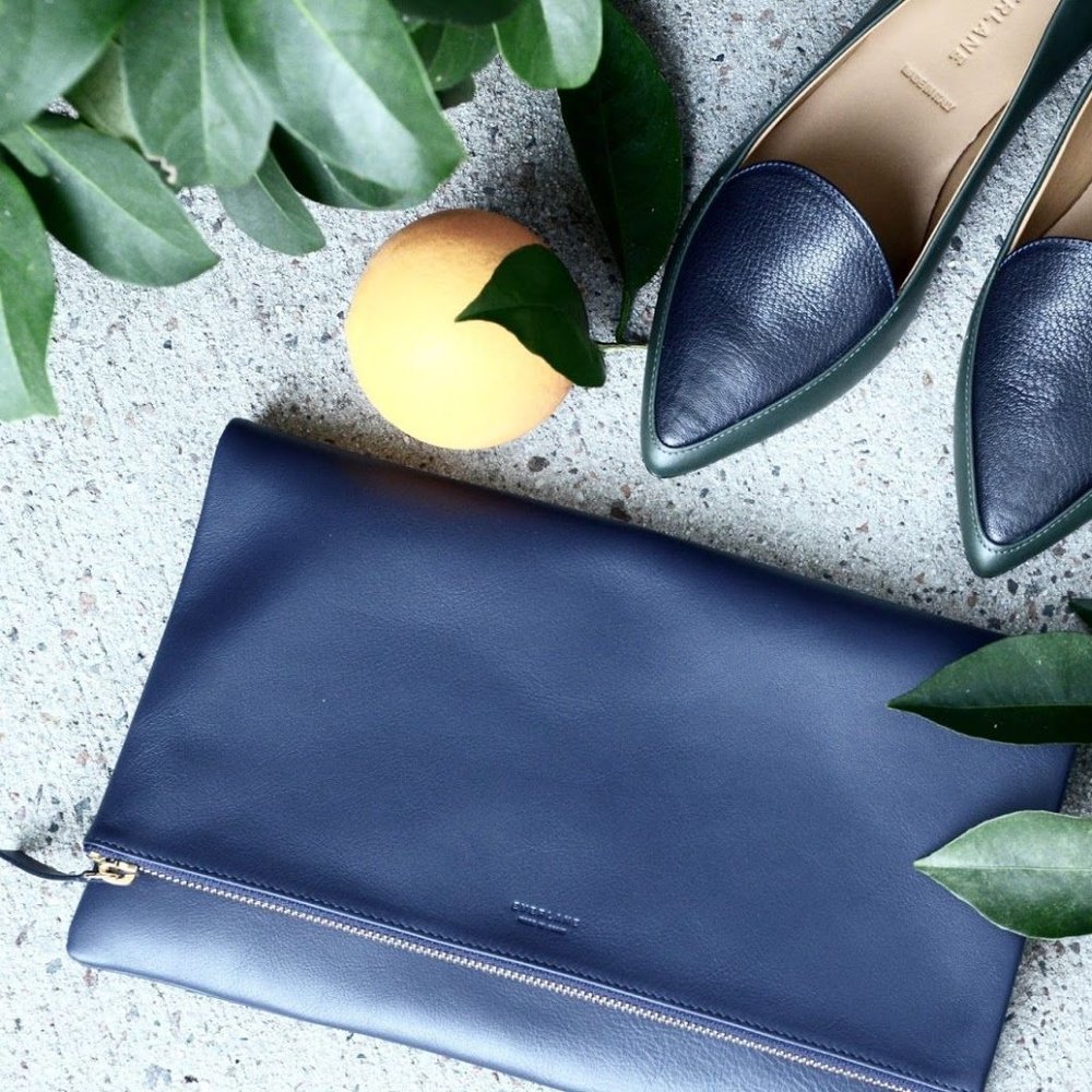 Everlane Foldover Pouch in Navy